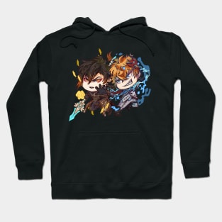 Chibi Zhongli & Childe Hoodie